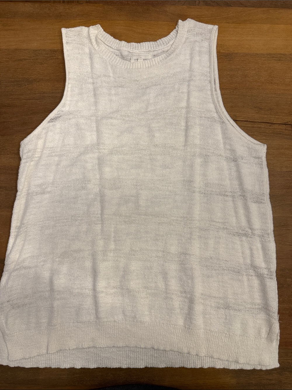 Lou & Grey XL Sleeveless Knit Tank Top in White